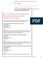 250+ TOP MCQs On Water Conservation, Rainwater Harvesting, Watershed Management and Answers