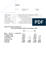 COST VOLUME PROFIT ANALYSIS Exercises