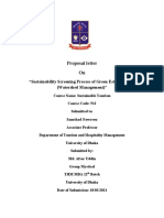 Proposal Letter On: "Sustainability Screening Process of Green Establishment (Watershed Management) "