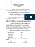 By The Board of Directors and Stockholders of RHL Lending Inc. July 15, 2019 Board Resolution No. 2019-012