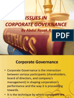 Issues in Corporate Governance