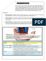 Pulse Oxymetery:: A Pulse Oximeter Is A Medical Device That Indirectly Monitors