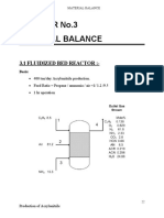 Chapter No.3 Material Balance: 3.1 Fluidized Bed Reactor