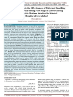 A Study To Evaluate The Effectiveness of Patterned Breathing Technique On Pain During First Stage of Labour Among Primigravida Mothers Admitted in Selected Hospital at Moradabad