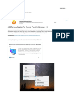 Add Personalization To Control Panel in Windows 10