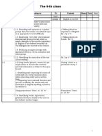 The 6-th Class: Competences Sub-Competences Nr. Content Hours Date Note