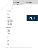 File Test 2 B Answer Key: Grammar, Vocabulary, and Pronunciation