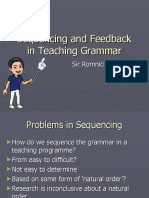 Sequencing and Feedback in Teaching Grammar