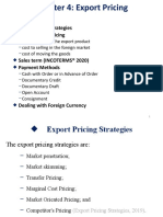 Export Pricing Strategies Marginal Cost Pricing