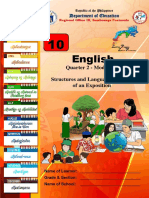 English: Quarter 2 - Module 2: Structures and Language Features of An Exposition