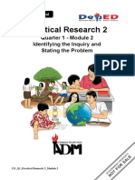 Practical Research 2: Quarter 1 - Module 2 Identifying The Inquiry and Stating The Problem