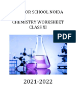 Class XI Chemistry Worksheet 2021