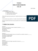 Worksheet Chapter-Foreign Exchange Rate Class - XII