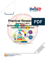 Practical Research 1: Quarter 3, LAS 6: Synthesizing Information and Writing Coherent Literature Review