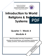 Introduction To World Religions & Belief Systems: Quarter 1-Week 4