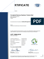 Certificate: Coroplast Harness Systems Tunisie Sarl