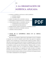 Tema 1. La Delimitación de La Lingüística Aplicada