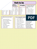 Re-Arrange The Sentence.: 1. Write The Verb To Be and Change To Short Form