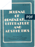 Journal of Comparative Literature and Aesthetics, Vol. XIV, Nos. 1-2, 1991