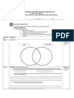 Understanding Culture, Society and Politics: Quarter 2-Week 1 Forms and Functions of State and Non-State Institutions