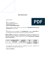 Work Order For Crash Barrier and Friction Slab