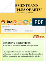 "Elements and Principles of Arts": Grade 1 - First Quarter