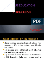 Value Education: Life Mission