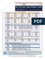 Fee Schedule For The 2021-2022 School Year: Rate Options