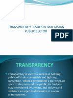 Transparency Issues in Malaysian Public Sector