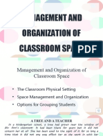 Management and Organization of Classroom Space