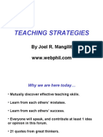 Teaching Strategies: by Joel R. Mangilit