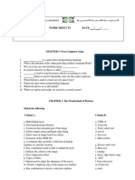 Grade: Viii Work Sheet It Date: / /: CHAPTER 5-Own Computer Game