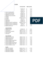 Adabi Price List Usd (Fob) Description Packaging Price (Usd)