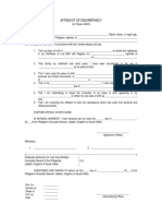 Affidavit of Discrepancy On Place of Birth