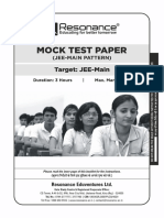 Mock Test Paper - JEE (Main)