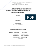 A Tracer Study of SVSF Senior High School Graduate Engagement in Entrepreneurship