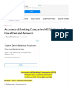 Accounts of Banking Companies MCQ - Multiple Choice Questions and Answers