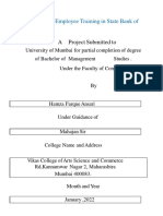 A Study of Employee Training in State Bank of India: A Project Submitted To