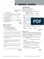 Progress Test 11 - Questions, Questions