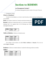 Introduction To RDBMS