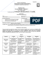 Grand Performance Task: Mathematics Second Quarter - Module 4 S.Y. 2021-2022