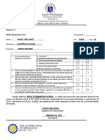 Deped Health Declaration Form 2020