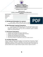 Department of Education: A. Background Information For Learners B. Most Essential Learning Competency