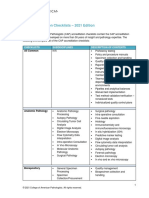 CAP Accreditation Checklists - 2021 Edition: Checklists Subdisciplines Description of Contents