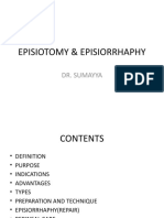 Episiotomy & Episiorrhaphy: Dr. Sumayya