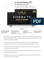 The Vu Cinema TV: Model: 65LX (164cm) I 55LX (139cm) I 50LX