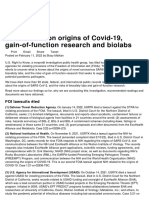 FOI Lawsuits On Origins of Covid-19, Gain-Of-Function Research and Biolabs
