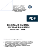 General Chemistry 1: Self-Learning Module
