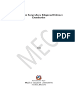 Syllabus For Postgraduate Integrated Entrance Examination: Medical Education Commission