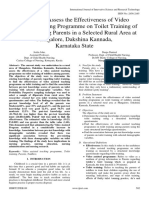 A Study To Assess The Effectiveness of Video Assisted Teaching Programme On Toilet Training of Toddlers Among Parents in A Selected Rural Area at Mangalore, Dakshina Kannada, Karnataka State